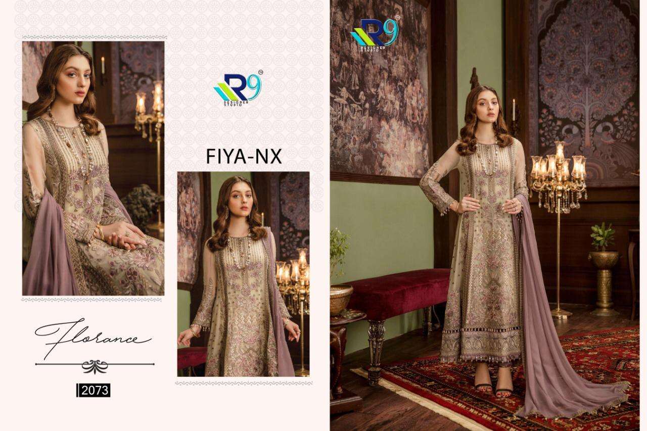 FIYA NX BY R9 2072 TO 2076 SERIES PAKISTANI SUITS BEAUTIFUL FANCY COLORFUL STYLISH PARTY WEAR & OCCASIONAL WEAR FAUX GEORGETTE PRINTED WITH EMBROIDERY DRESSES AT WHOLESALE PRICE
